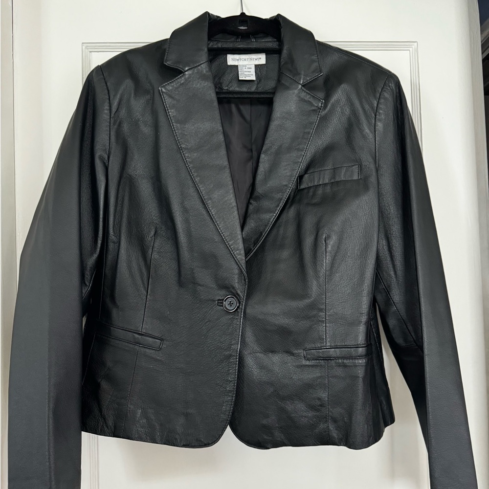 Newport News PLUS sized Cropped Leather Women's Jacket, 16